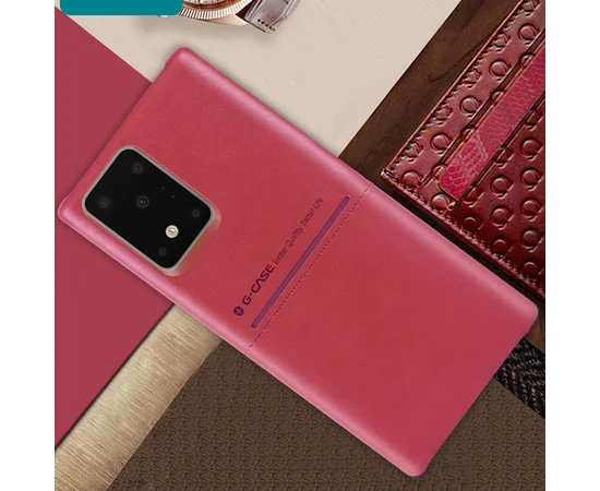 Кожаная накладка G-Case Cardcool Series для Samsung Galaxy S20 Ultra Красный