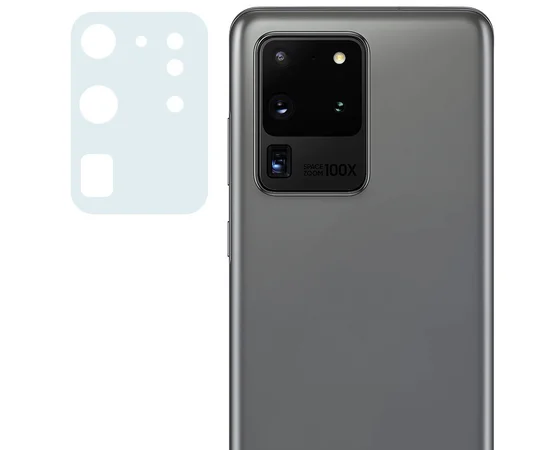 Гибкое защитное стекло 0.18mm на камеру (тех.пак) для Samsung Galaxy S20 Ultra Прозрачный