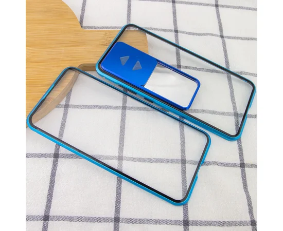 Чехол Camshield 360 Metall+Glass со шторкой для камеры для Samsung Galaxy S20 Ultra Синий