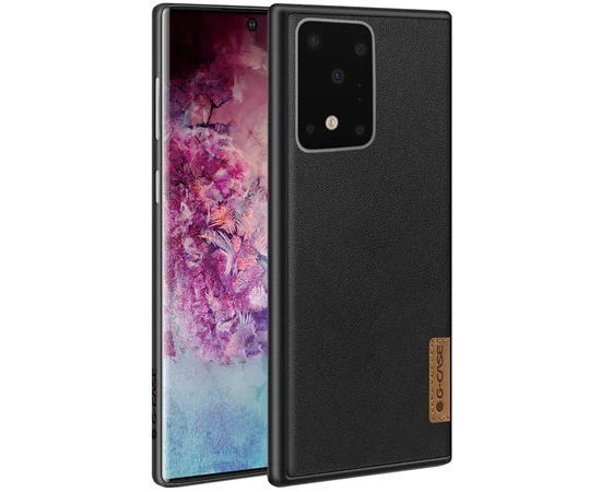 Кожаная накладка G-Case Sheep Skin Dark Series для Samsung Galaxy S20 Ultra Черный
