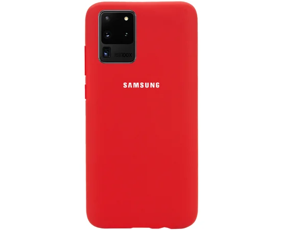 Чехол Silicone Cover Full Protective (AA) для Samsung Galaxy S20 Ultra Красный / Dark Red