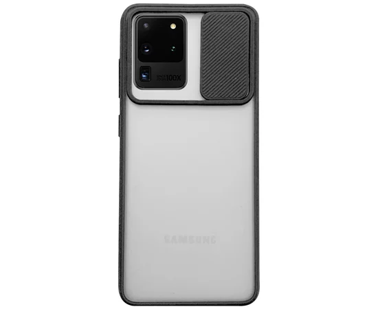 Чехол Camshield mate TPU со шторкой защищающей камеру для Samsung Galaxy S20 Ultra Черный