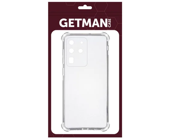 TPU чехол GETMAN Ease logo усиленные углы для Samsung Galaxy S20 Ultra Бесцветный (прозрачный)