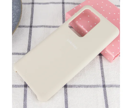 Чехол Silicone Cover (AA) для Samsung Galaxy S20 Ultra Бежевый / Antigue White