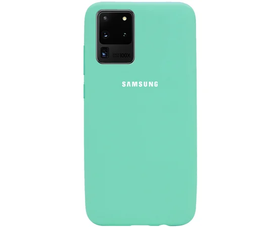 Чехол Silicone Cover Full Protective (AA) для Samsung Galaxy S20 Ultra Бирюзовый / Ocean blue