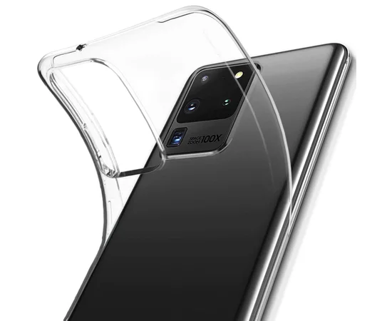 TPU чехол Epic Transparent 1,0mm для Samsung Galaxy S20 Ultra Бесцветный (прозрачный)