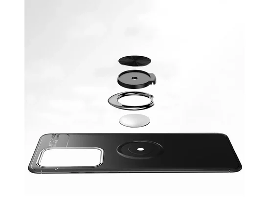 TPU чехол Deen ColorRing под магнитный держатель (opp) для Samsung Galaxy S20 Ultra Черный / Черный