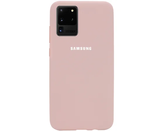 Чехол Silicone Cover Full Protective (AA) для Samsung Galaxy S20 Ultra Розовый / Pink Sand