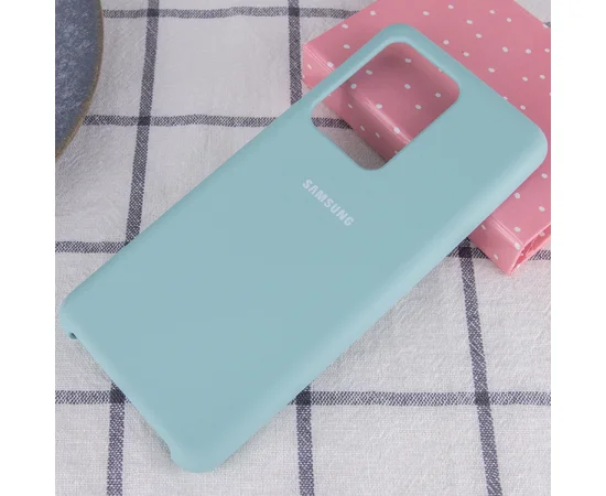 Чехол Silicone Cover (AA) для Samsung Galaxy S20 Ultra Бирюзовый / Light blue