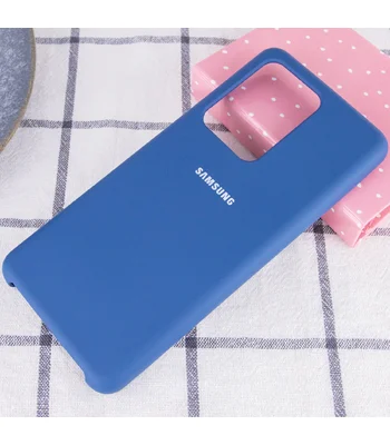 Чехол Silicone Cover (AA) для Samsung Galaxy S20 Ultra Синий / Navy Blue
