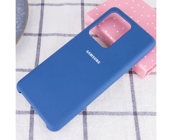 Чехол Silicone Cover (AA) для Samsung Galaxy S20 Ultra Синий / Navy Blue