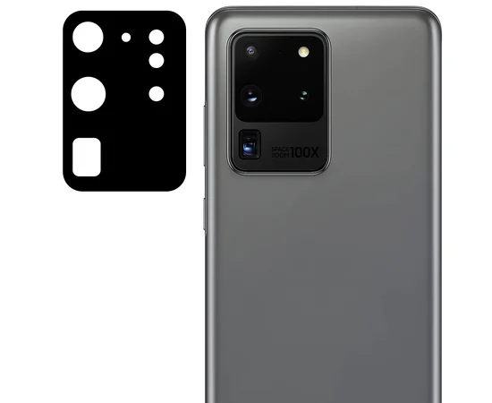 Гибкое защитное стекло 0.18mm на камеру  для Samsung Galaxy S20 Ultra Черное