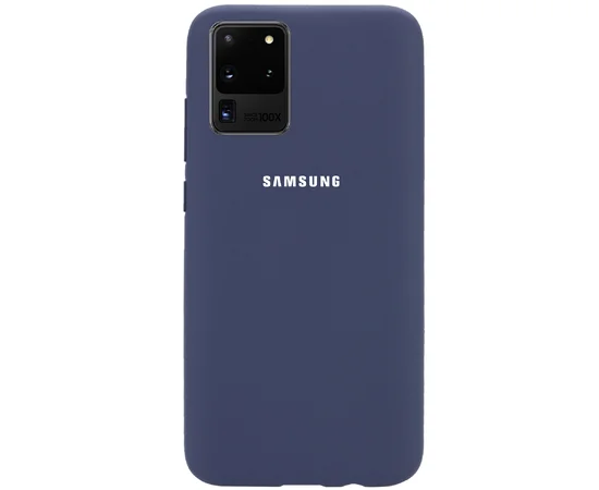Чехол Silicone Cover Full Protective (AA) для Samsung Galaxy S20 Ultra Синий / Dark Blue