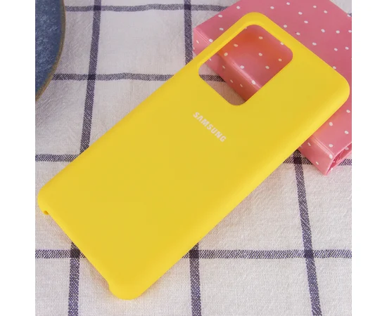 Чехол Silicone Cover (AA) для Samsung Galaxy S20 Ultra Желтый / Yellow