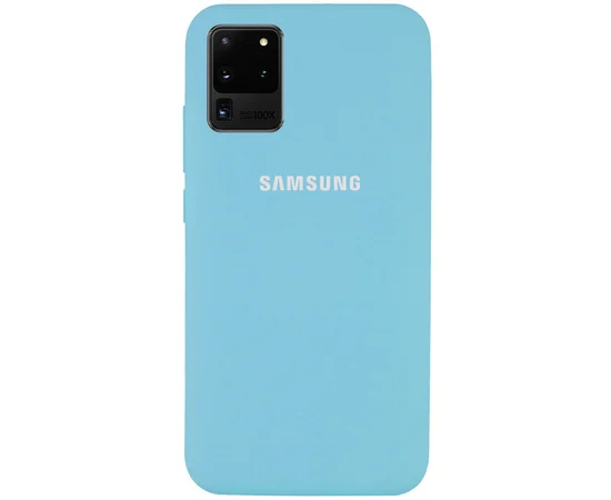 Чохол Silicone Cover Full Protective (AA) для Samsung Galaxy S20 Ultra Блакитний / Light Blue