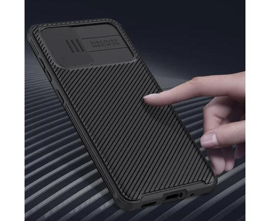 Карбоновая накладка Nillkin Camshield (шторка на камеру) для Samsung Galaxy S20 Черный / Black