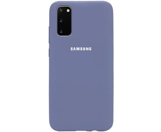 Чехол Silicone Cover Full Protective (AA) для Samsung Galaxy S20 Серый / Lavender Gray