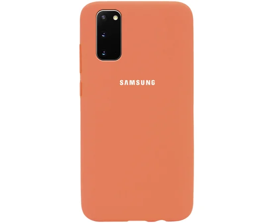 Чехол Silicone Cover Full Protective (AA) для Samsung Galaxy S20 Оранжевый / Apricot