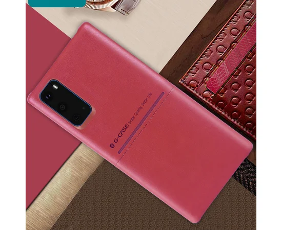 Кожаная накладка G-Case Cardcool Series для Samsung Galaxy S20 Красный