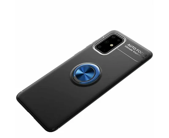 TPU чехол Deen ColorRing под магнитный держатель для Samsung Galaxy S20 Черный / Синий