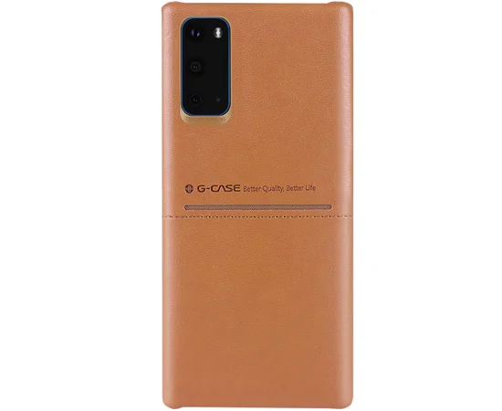 Кожаная накладка G-Case Cardcool Series для Samsung Galaxy S20 Коричневый