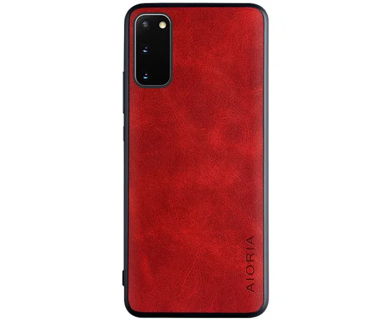 Кожаный чехол AIORIA Vintage для Samsung Galaxy S20 Красный
