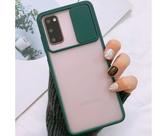 Чехол Camshield mate TPU со шторкой защищающей камеру для Samsung Galaxy S20 Зеленый