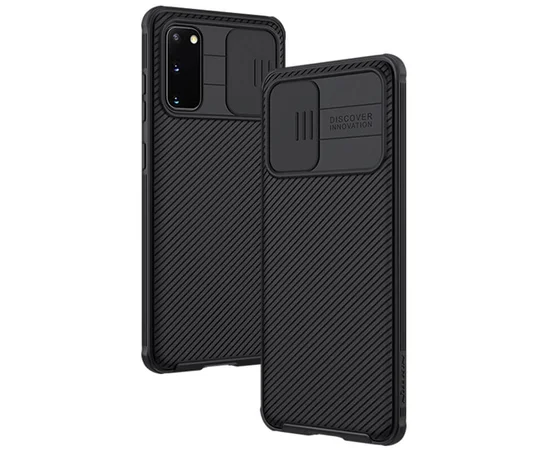 Карбоновая накладка Nillkin Camshield (шторка на камеру) для Samsung Galaxy S20 Черный / Black