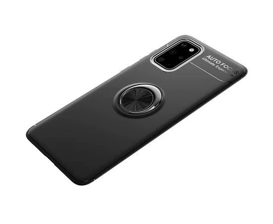 TPU чехол Deen ColorRing под магнитный держатель (opp) для Samsung Galaxy S20 Черный / Черный
