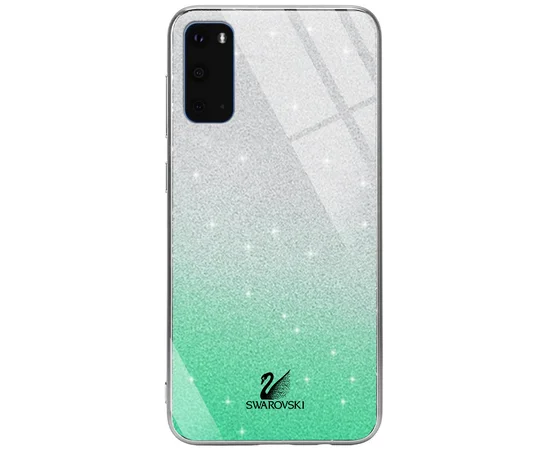 TPU+Glass чехол Swarovski для Samsung Galaxy S20 Бирюзовый