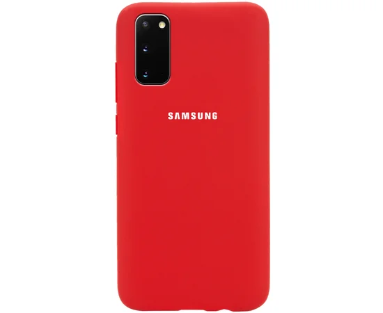 Чехол Silicone Cover Full Protective (AA) для Samsung Galaxy S20 Красный / Dark Red