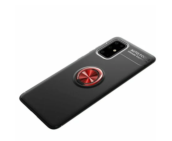 TPU чехол Deen ColorRing под магнитный держатель для Samsung Galaxy S20 Черный / Красный