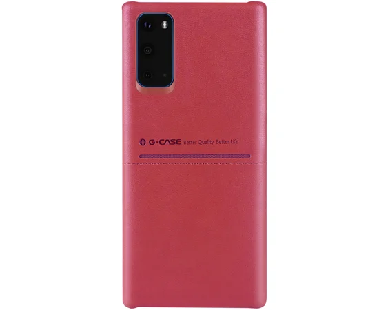 Кожаная накладка G-Case Cardcool Series для Samsung Galaxy S20 Красный