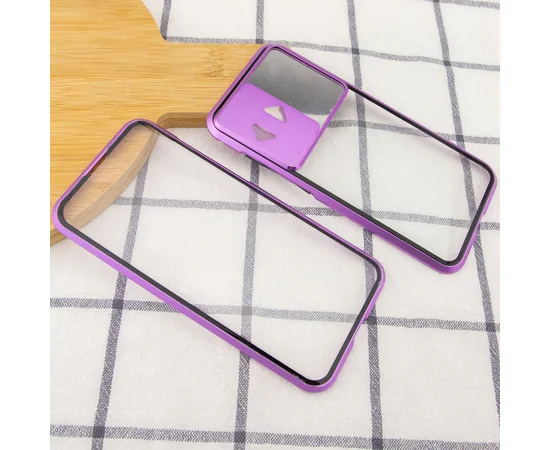 Чехол Camshield 360 Metall+Glass со шторкой для камеры для Samsung Galaxy S20 Сиреневый