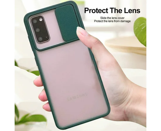 Чехол Camshield mate TPU со шторкой защищающей камеру для Samsung Galaxy S20 Зеленый