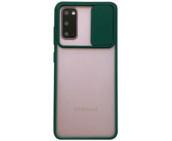 Чехол Camshield mate TPU со шторкой защищающей камеру для Samsung Galaxy S20 Зеленый