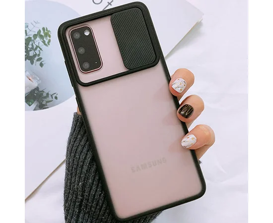 Чехол Camshield mate TPU со шторкой защищающей камеру для Samsung Galaxy S20 Черный