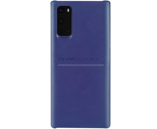 Кожаная накладка G-Case Cardcool Series для Samsung Galaxy S20 Синий