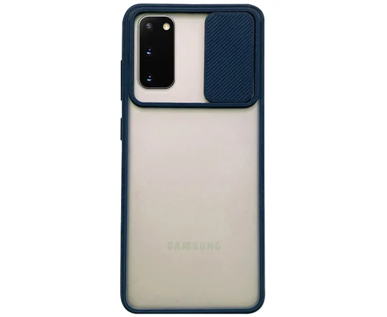 Чехол Camshield mate TPU со шторкой защищающей камеру для Samsung Galaxy S20 Синий