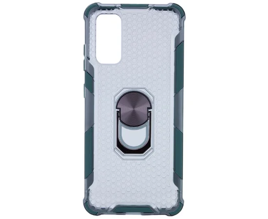Ударопрочный чехол Honeycomb Ring для Samsung Galaxy S20 Темно-зеленый