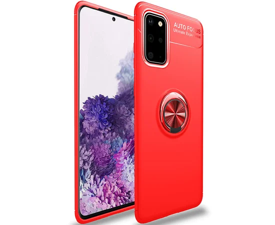 TPU чехол Deen ColorRing под магнитный держатель (opp) для Samsung Galaxy S20 Красный / Красный