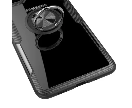 TPU+PC чехол Deen CrystalRing под магнитный держатель для Samsung Galaxy S20 Бесцветный / Черный