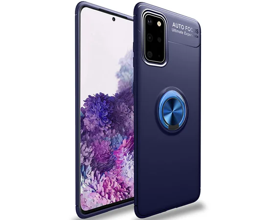 TPU чехол Deen ColorRing под магнитный держатель (opp) для Samsung Galaxy S20 Синий / Синий