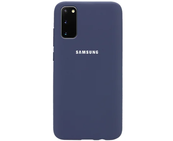 Чехол Silicone Cover Full Protective (AA) для Samsung Galaxy S20 Синий / Dark Blue
