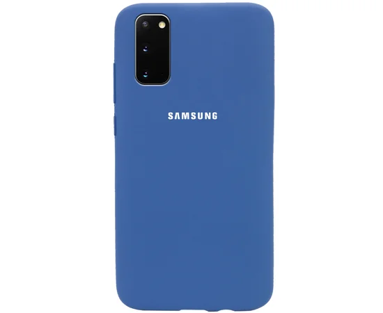 Чехол Silicone Cover Full Protective (AA) для Samsung Galaxy S20 Синий / Navy Blue