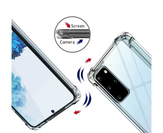 TPU чехол GETMAN Ease с усиленными углами для Samsung Galaxy S20 Прозрачный / Transparent