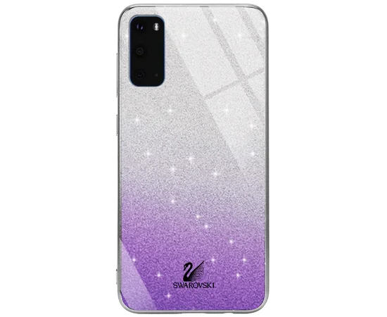TPU+Glass чехол Swarovski для Samsung Galaxy S20 Фиолетовый