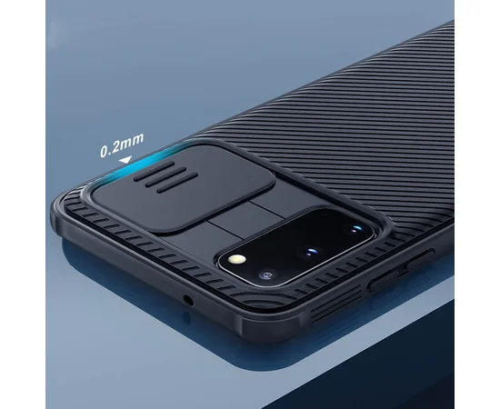 Карбоновая накладка Nillkin Camshield (шторка на камеру) для Samsung Galaxy S20 Черный / Black