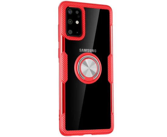 TPU + PC чохол Deen CrystalRing for Magnet (opp) для Samsung Galaxy S20 Безбарвний / Червоний