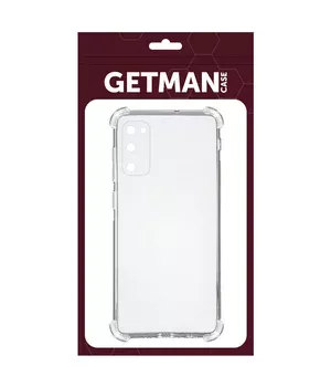 TPU чохол GETMAN Ease logo посилені кути для Samsung Galaxy S20 Безбарвний (прозорий)